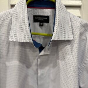 Classic White and Blue Checkered Kids Button Down Shirt